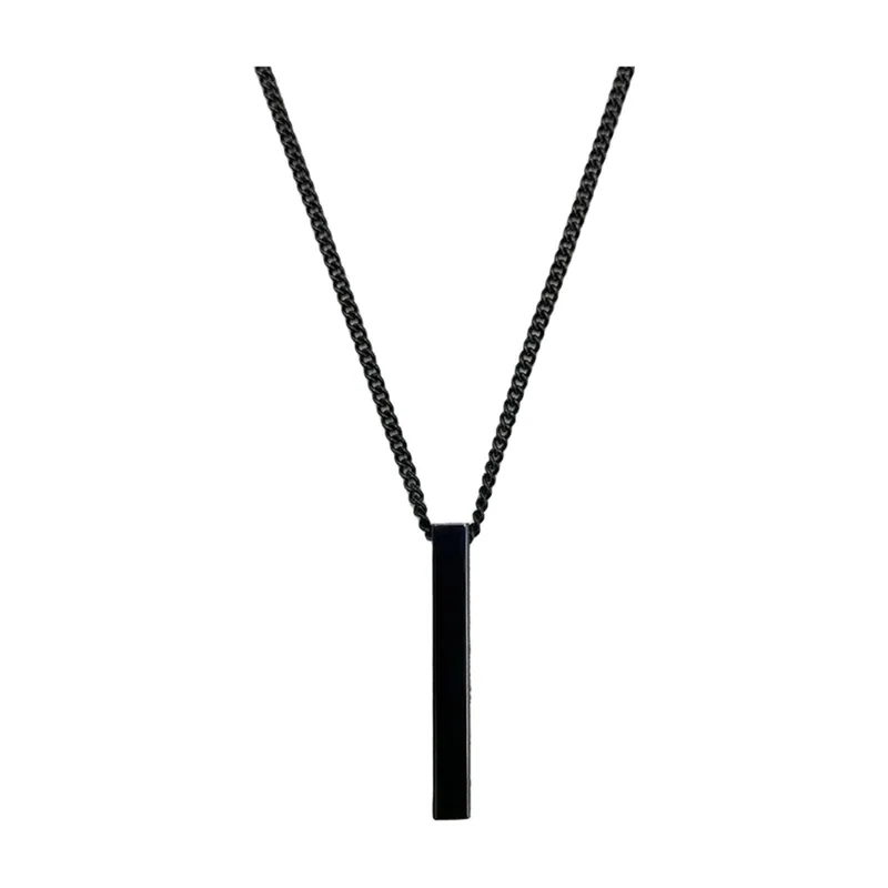 Collier avec Pendentif Carré en Spirale, Acier Inoxydable 316L