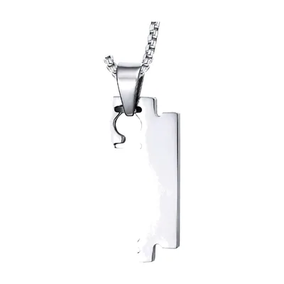 Collana con Pendente a Lametta, Acciaio Inossidabile 316L