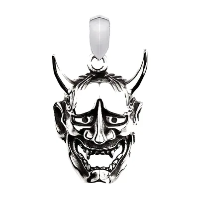 Collana con Pendente Maschera Prajna, Acciaio Inox 316L