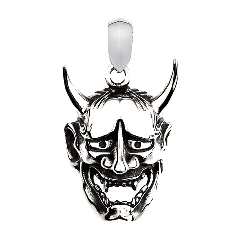 Collier Pendentif Masque Prajna, Acier Inoxydable 316L