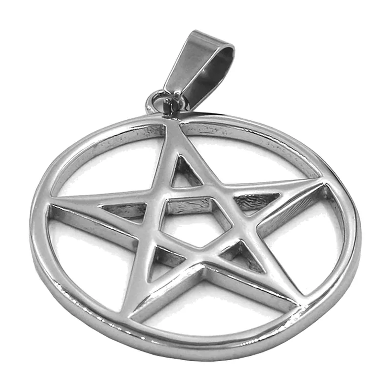 Collier avec Pendentif Pentagramme, Acier Inoxydable 316L