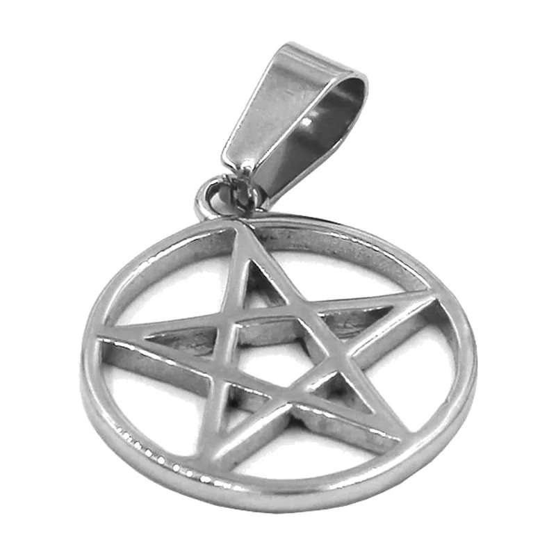 Collier avec Pendentif Pentagramme, Acier Inoxydable 316L