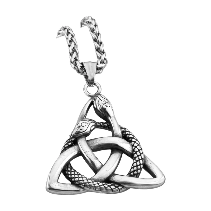 Pendente Ouroboros Nodo della Trinità con Catena, Acciaio Inossidabile