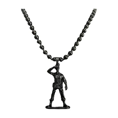 Soldaten-Figur Anhänger mit Kugelkette, Edelstahl