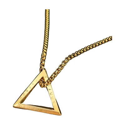 Geometrischer Dreieck-Anhänger mit Boxkette, Edelstahl