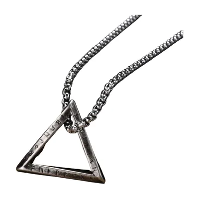 Valknut Dreieck-Anhänger mit Runen, Edelstahl