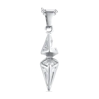 Rhombus Anhänger mit Zirkonia, Edelstahl
