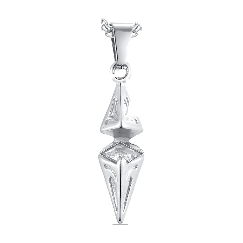 Rhombus Anhänger mit Zirkonia, Edelstahl