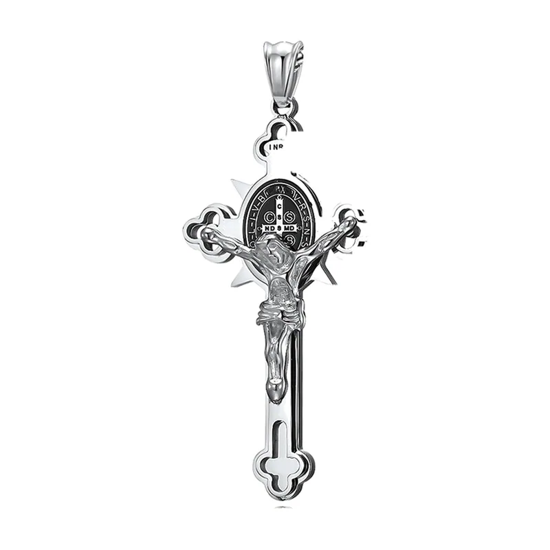 Collier Crucifixe avec Chaîne en Acier Inoxydable 316L