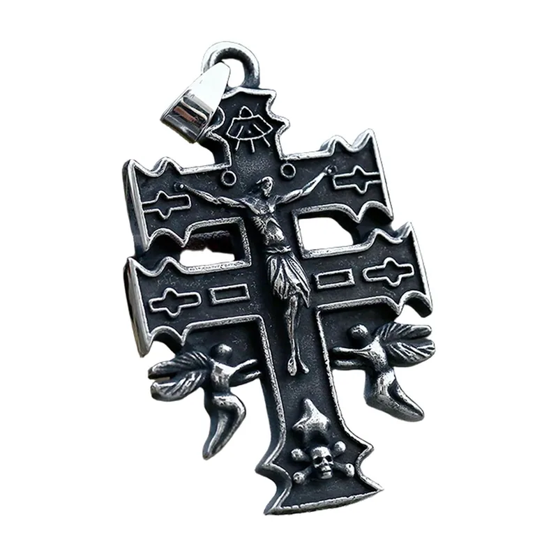 Collier Croix Orthodoxe avec Chaîne, Acier Inoxydable