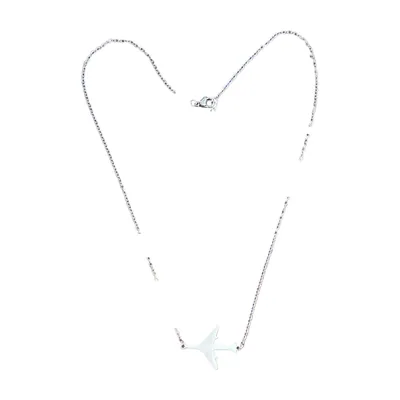 Collier Pendentif Avion avec Chaîne, Acier Inoxydable
