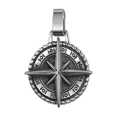 Vegvisir Viking Compass Pendant with Chain, Stainless Steel