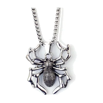 Spinne Anhänger mit Panzerkette, Edelstahl