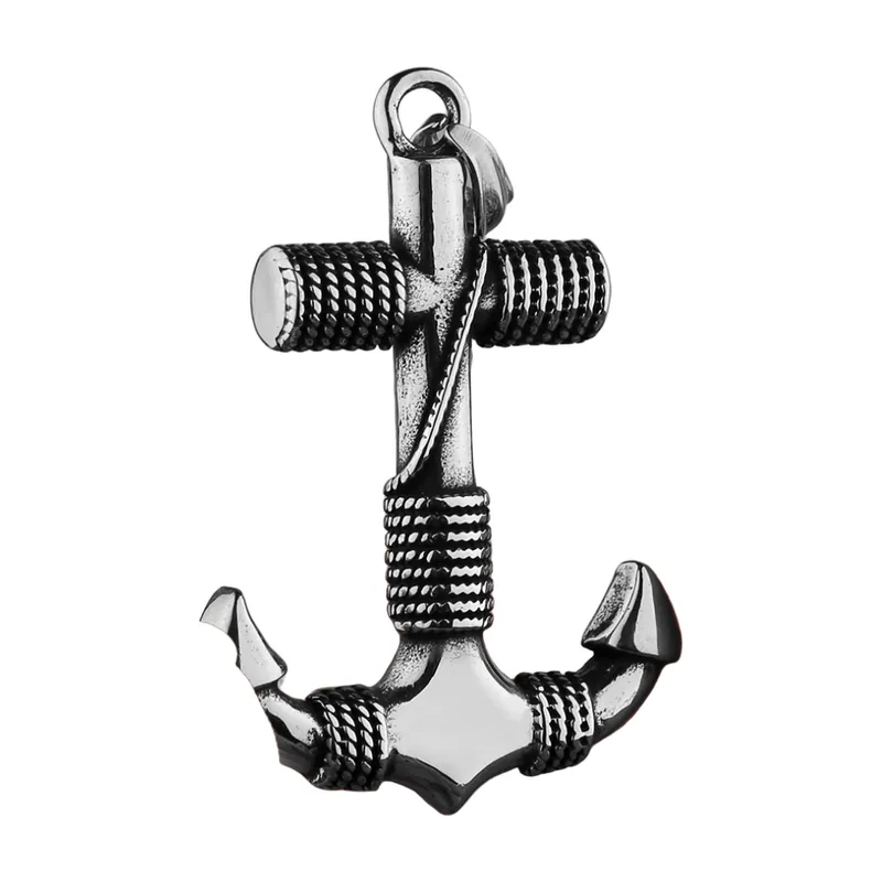 Wikinger Anker Anhänger mit Kette, 316L Edelstahl
