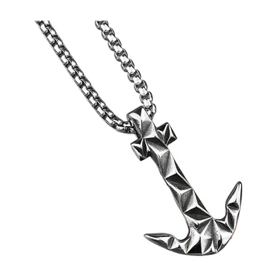 Geometrischer Anker-Anhänger mit Kette, Edelstahl