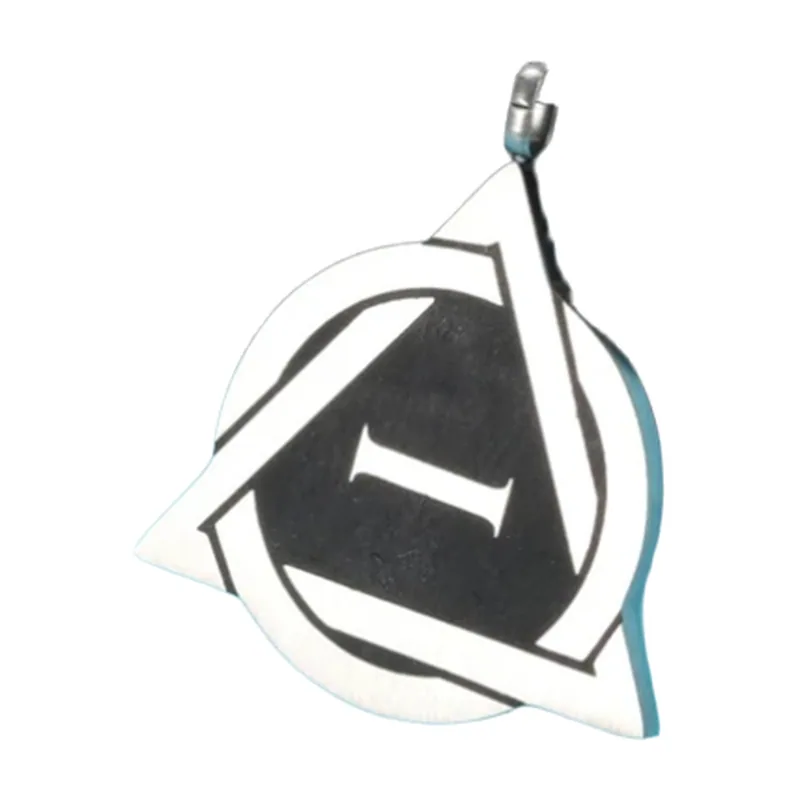 Collier Pendentif Symbole Therian avec Émail Noir, Acier Inoxydable