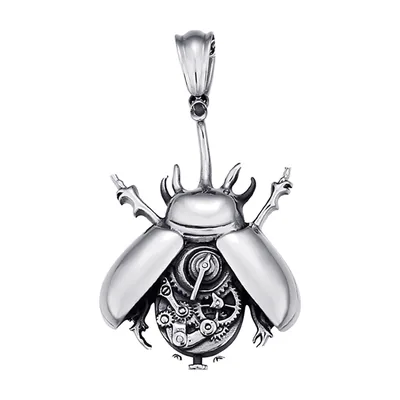 Mechanischer Käfer Anhänger mit Kette, Edelstahl