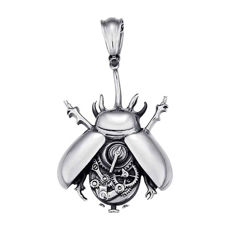 Mechanischer Käfer Anhänger mit Kette, Edelstahl