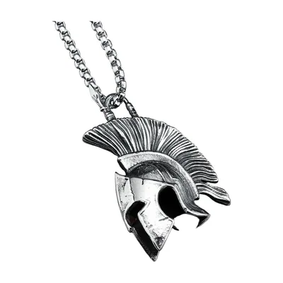 Collier Pendentif Casque Spartiate, Acier Inoxydable 316L