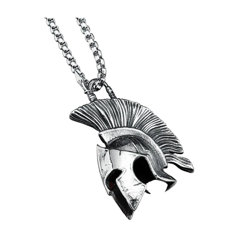 Sparta Helm Anhänger mit Kette, 316L Edelstahl
