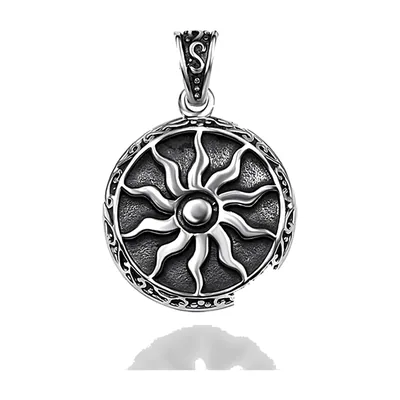 Apollo Sonnen-Medaillon Anhänger mit Kette, Edelstahl