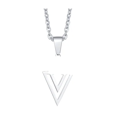Geometric Triangle Pendant Necklace, 316L Stainless Steel
