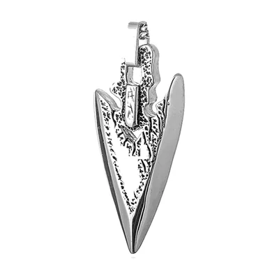 Collier Pendentif Pointe de Flèche Viking, Acier Inoxydable 316L