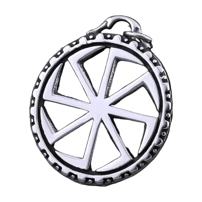 Pendente Simbolo del Sole Vichingo con Catena, Acciaio Inossidabile