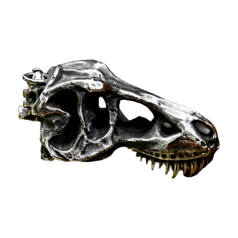 Dinosaurier-Schädel Anhänger mit Kette, 316L Edelstahl