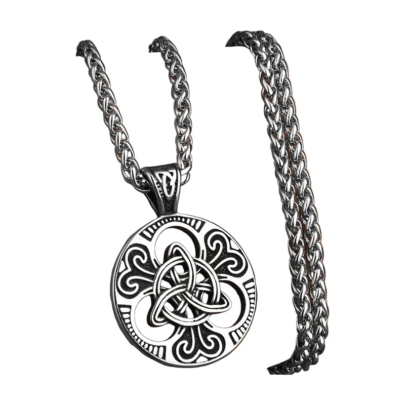 Collier Rune d'Odin et Nœud Celtique, Acier Inoxydable