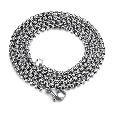 Medallion Pendant Necklace with Cubic Zirconia, Stainless Steel