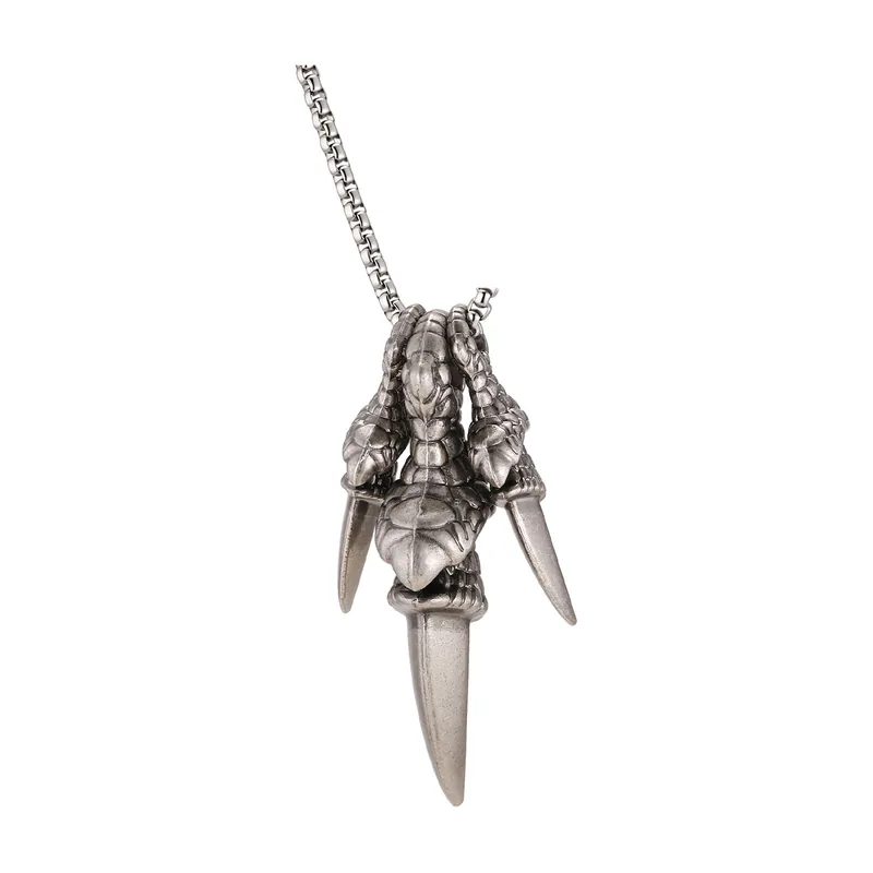 Collier Pendentif Griffe de Dragon, Acier Inoxydable 316L