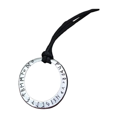 Nordic Rune Circle Pendant Necklace, Stainless Steel