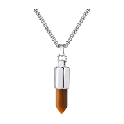 Colgante Spike de Ojo de Tigre con Cadena de Acero Inoxidable