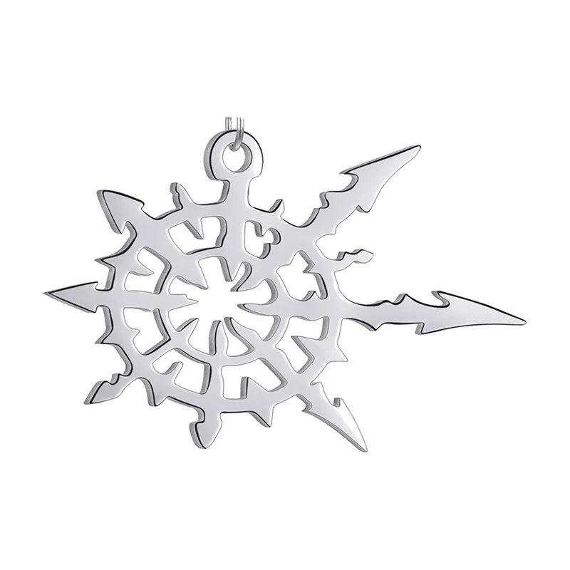 Chaos-Stern Anhänger mit Kette, 316L Edelstahl