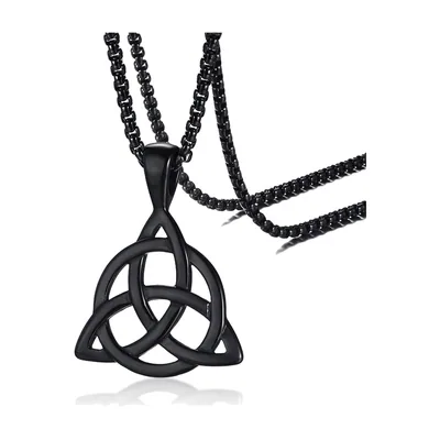 Triquetra Knot Pendant with Ball Chain, Stainless Steel
