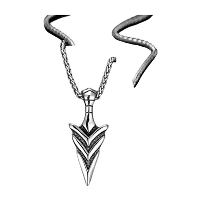 Gungnir Odin Speer Anhänger mit Kordelkette, Edelstahl