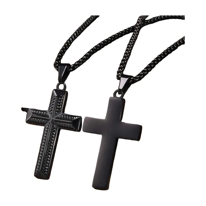 Collier Pendentif Croix avec Chaîne, Acier Inoxydable 316L