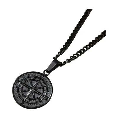 Colgante Brújula Vegvisir con Cadena, Acero Inoxidable