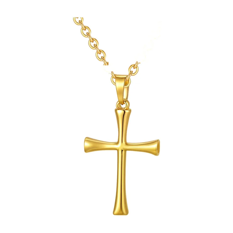 Collana con Pendente a Croce e Catena, Acciaio Inossidabile