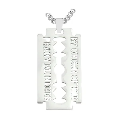 Collar con Colgante de Cuchilla de Af afeitar, Acero Inoxidable 316L