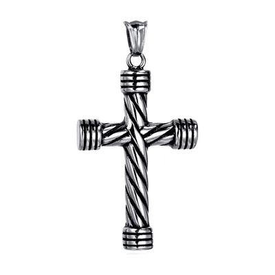 Collana con Pendente a Croce Intrecciata, Acciaio Inossidabile 316L