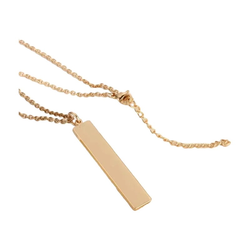 Colgante de Barra Rectangular con Cadena, Acero Inoxidable 316L