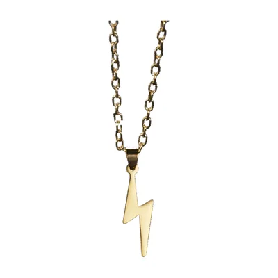Collana con Pendente a Fulmine, Acciaio Inox 316L