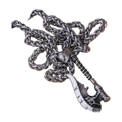 Colgante de Hacha Vikinga con Cadena de Cuerda, Acero Inoxidable