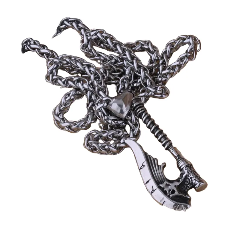 Wikinger Axt Anhänger mit Tauekette, Edelstahl