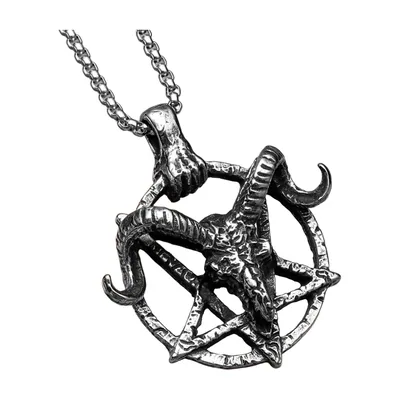 Pendente Teschio di Capra e Pentagramma con Catena, Acciaio Inossidabile