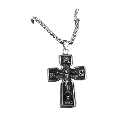 Collana con Pendente Croce Ortodossa, Acciaio Inossidabile