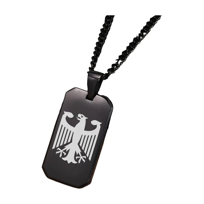 Colgante Dog Tag de Águila con Cadena, Acero Inoxidable