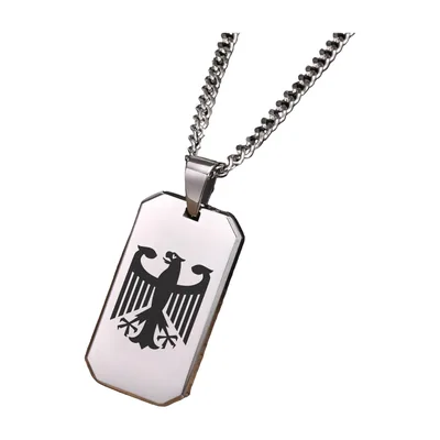 Colgante Placa Militar Águila con Cadena, Acero Inoxidable